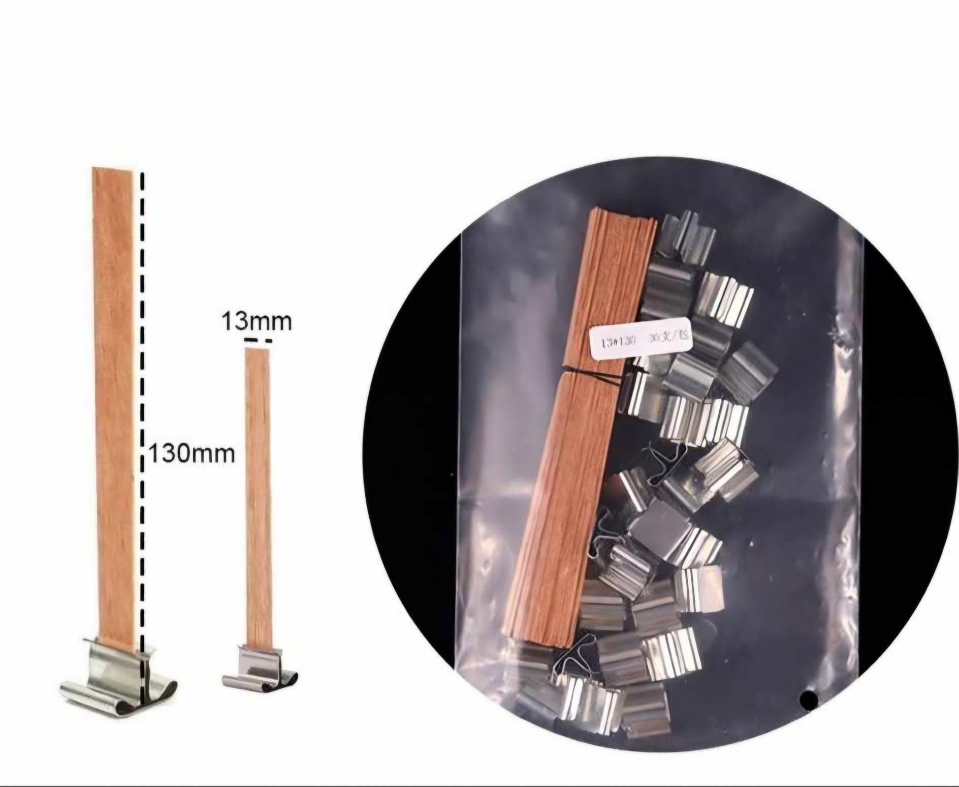 Wooden Wicks. Premium Burning Candles - 1 Pc